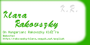 klara rakovszky business card
